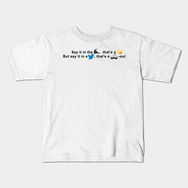 Say it in the street, that's a knock out but say it in a tweet, that's a cop out Kids T-Shirt by tziggles